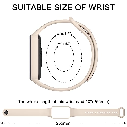 Tobfit Waterproof Replacement Watch Bands Straps For Amazfit Band 7 / Amazfit Band 7 Strap/Band/Bracelet/Belt, Machine Not Included (Milk Tea) - Image 5