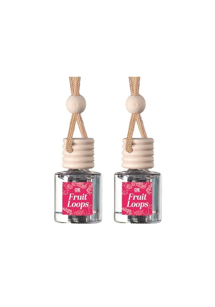 CE CRAFT Car Air Freshener Diffuser Fruit Loops 2 Pack Air Deodorizer for Essential Oils Long Lasting Car Diffuser Bottle Reusable Jar Multicolor - Image 1