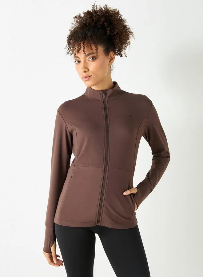 ADOT by Splash High Neck Zip Through Jacket with Pockets