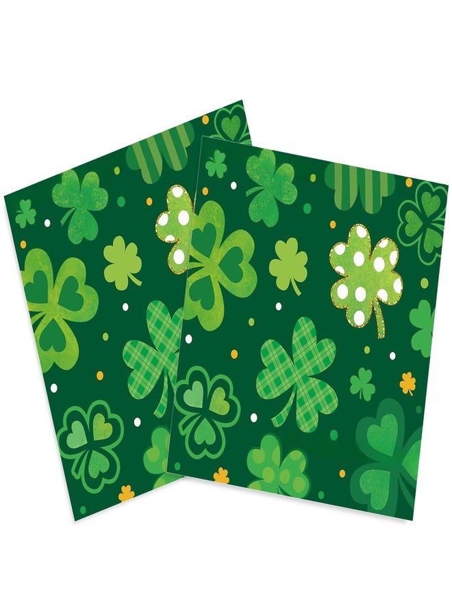 Ipalmay Shamrock Paper Napkins - 40pcs Disposable St.Patrick’s Day Party Napkins Luncheon Dinner Napkins for Spring Events, Irish Themed Party, Wedding, Birthday, Saint Patrick’s Day Decor 6.5x6.5in - Image 1