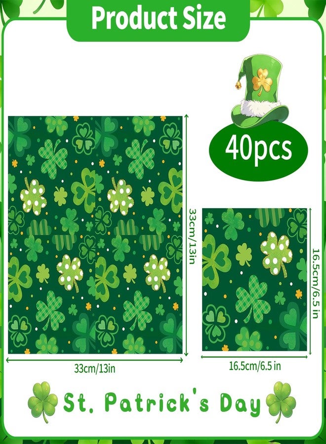 Ipalmay Shamrock Paper Napkins - 40pcs Disposable St.Patrick’s Day Party Napkins Luncheon Dinner Napkins for Spring Events, Irish Themed Party, Wedding, Birthday, Saint Patrick’s Day Decor 6.5x6.5in - Image 3