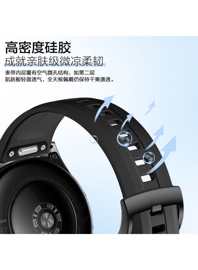 Sggs Compatible Huawei Watch Band For Watch 5/4/gt6/6 Pro/gt5/5 Pro/gt4, Skin-friendly Silicone Sports Waterproof Sweatproof Strap | Yadan Black 46/48mm