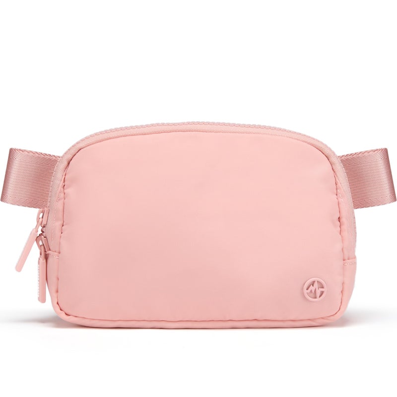 Pander Two Way Zipper Fanny Pack Nylon Everywhere Belt Bag for Women, Water Repellent Waist Packs, Crossbody Bags with Adjustable Strap (Mono Pink). - Image 1