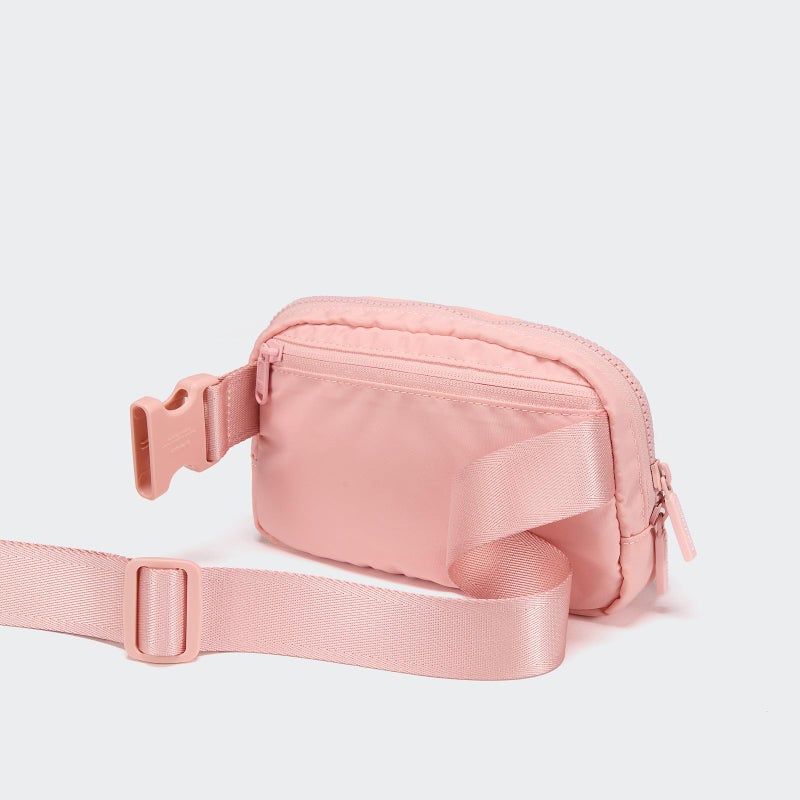 Pander Two Way Zipper Fanny Pack Nylon Everywhere Belt Bag for Women, Water Repellent Waist Packs, Crossbody Bags with Adjustable Strap (Mono Pink). - Image 4