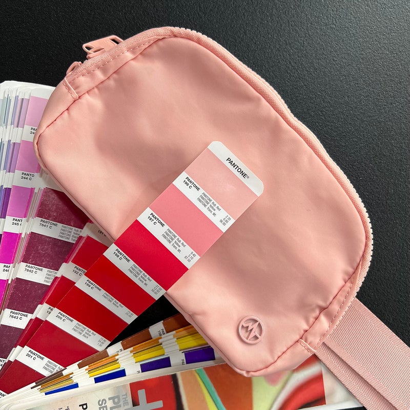 Pander Two Way Zipper Fanny Pack Nylon Everywhere Belt Bag for Women, Water Repellent Waist Packs, Crossbody Bags with Adjustable Strap (Mono Pink). - Image 2