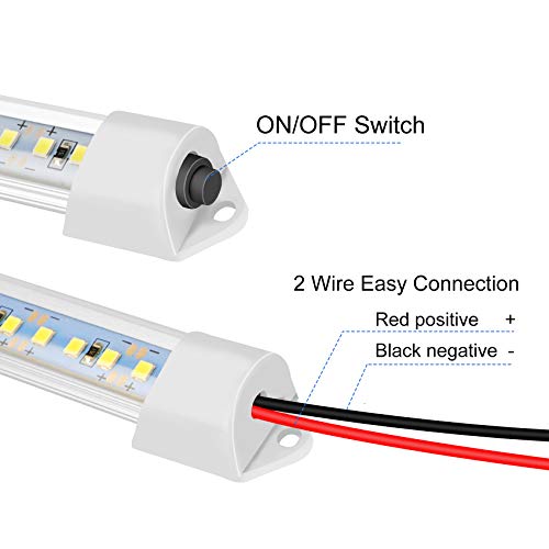 Rifachua 12v LED Interior Light Bar, DC 12 Volt led Strip Lights with Switch and Magnets, 6500K White Light for Enclosed Cargo Trailer Car RV Van Truck Lorry Cabinet Camper Boat Caravan Motorhome 8P - Image 5