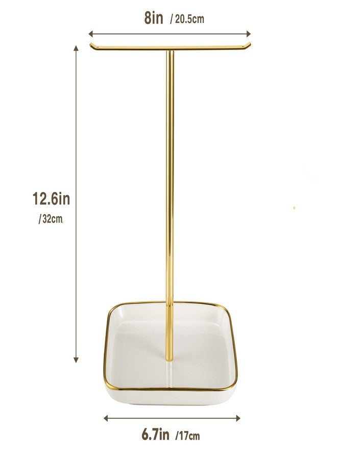 pickpiff Jewelry Holder Stand with Ceramic Base gold - Image 4