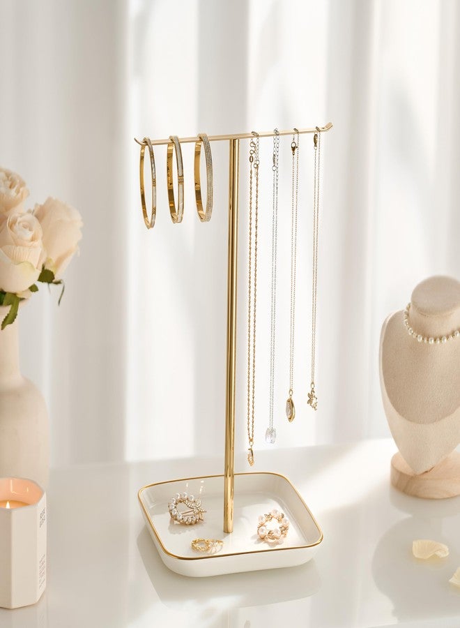 pickpiff Jewelry Holder Stand with Ceramic Base gold - Image 2