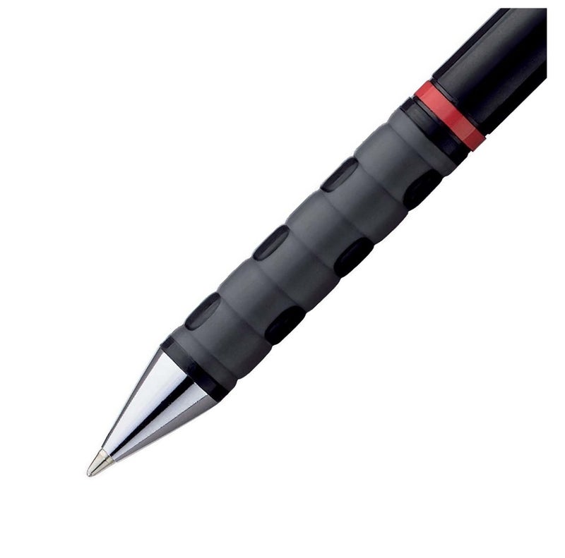Rotring قلم روترينج للكتابة بسلاسة - متوسط الحجم | حبر أزرق | 1.0 مم | جسم أسود من البلاستيك ABS | سلسلة تيكي - Image 4