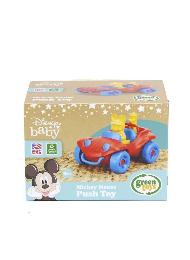 Green Toys لعبة دفع ميكي ماوس من ديزني للأطفال - لعب تخيلي، مهارات حركية، سيارة لعبة للأطفال. آمنة للرضع والأطفال الصغار. خالية من BPA، الفثالات، PVC. آمنة للغسل في غسالة الصحون، مصنوعة من بلاستيك معاد تدويره، مصنوعة في الولايات المتحدة. - Image 3