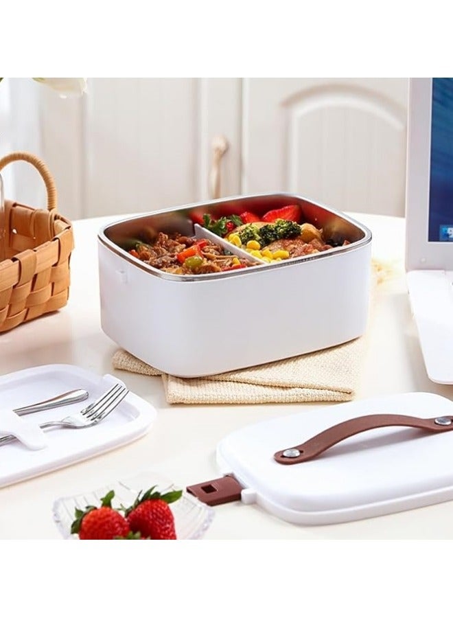 جيجيرو صندوق غداء كهربائي مسخن للطعام، 1.8 لتر مقاوم للتسرب وسخان طعام وصندوق غداء مسخن مع شوكة وملعقة، صندوق بينتو محمول 2 في 1 للسيارة والمكتب والمدرسة والتخييم والسفر - Image 2