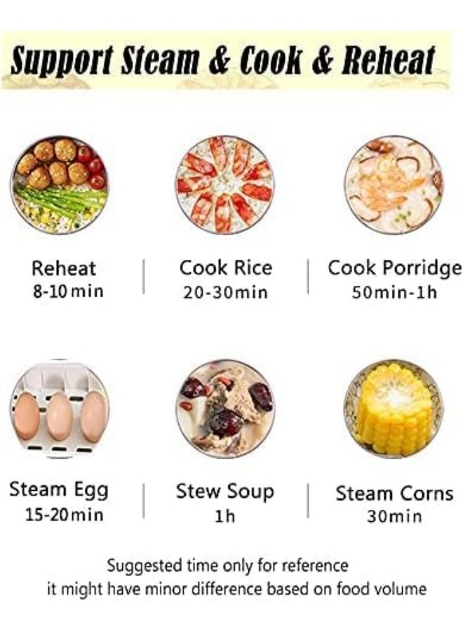 جيجيرو صندوق غداء كهربائي مسخن للطعام، 1.8 لتر مقاوم للتسرب وسخان طعام وصندوق غداء مسخن مع شوكة وملعقة، صندوق بينتو محمول 2 في 1 للسيارة والمكتب والمدرسة والتخييم والسفر - Image 4