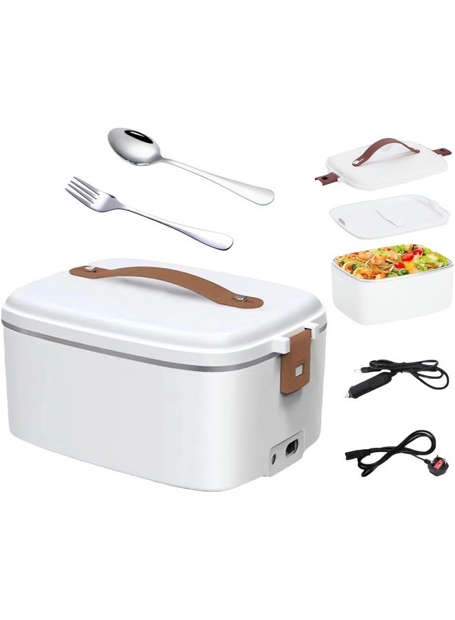 جيجيرو صندوق غداء كهربائي مسخن للطعام، 1.8 لتر مقاوم للتسرب وسخان طعام وصندوق غداء مسخن مع شوكة وملعقة، صندوق بينتو محمول 2 في 1 للسيارة والمكتب والمدرسة والتخييم والسفر - Image 1