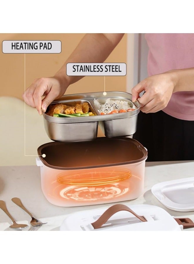 جيجيرو صندوق غداء كهربائي مسخن للطعام، 1.8 لتر مقاوم للتسرب وسخان طعام وصندوق غداء مسخن مع شوكة وملعقة، صندوق بينتو محمول 2 في 1 للسيارة والمكتب والمدرسة والتخييم والسفر - Image 5