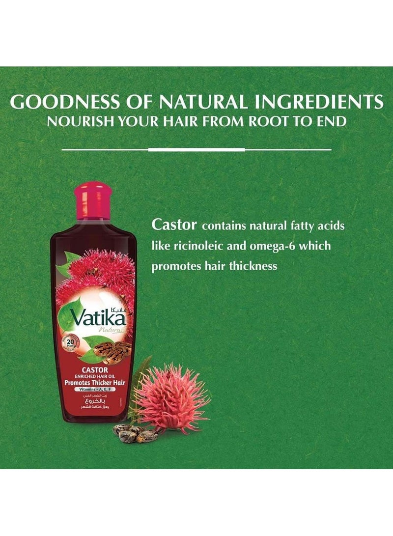 VATIKA Hair Oil With Castor Extract Enhances Hair Density 200 ml - Image 3
