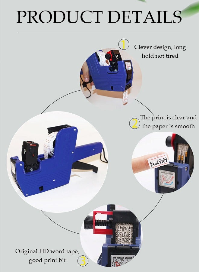 DUNISO مسدس تسعير، آلة تسعير قابلة للتعديل محمولة، آلة تسعير 8 أرقام، للمكتب، متجر التجزئة، متجر البقالة، وضع العلامات التنظيمية - Image 4