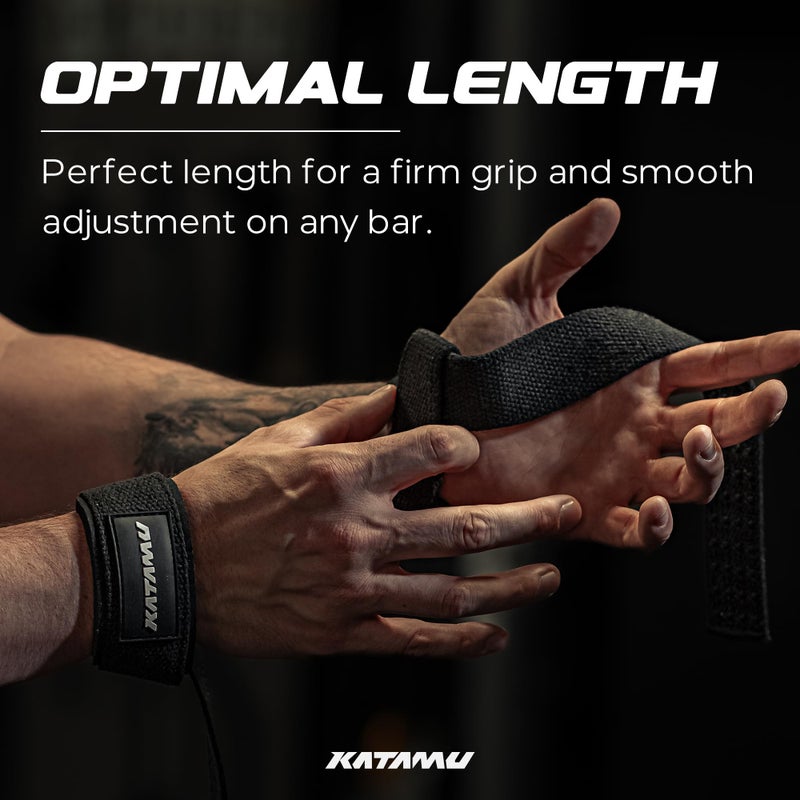 Katamu Weightlifting Straps | Lift More | Premium Weightlifting Straps | Men and Womens Squat Lifting, Powerlifting and Weight Training Support Straps - Image 3