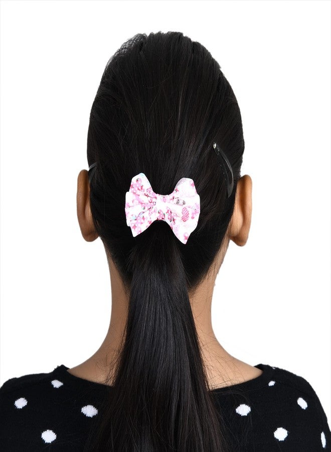 Nnr Premium Faux Leather Hair Bow Rubber Bands For Girls, Pack Of 3 Pcs-Multicolor - Image 2