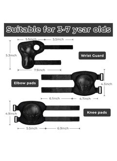 SYOSI Knee Pads for Kids Elbow Pads Set, Toddler Protective Gear Set, Kids Elbow Pads and Knee Pads for Girls Boys, with Wrist Guards 3 in 1, for Cycling Electric Bike Rollerblading Scooter (Black)  - Image 3