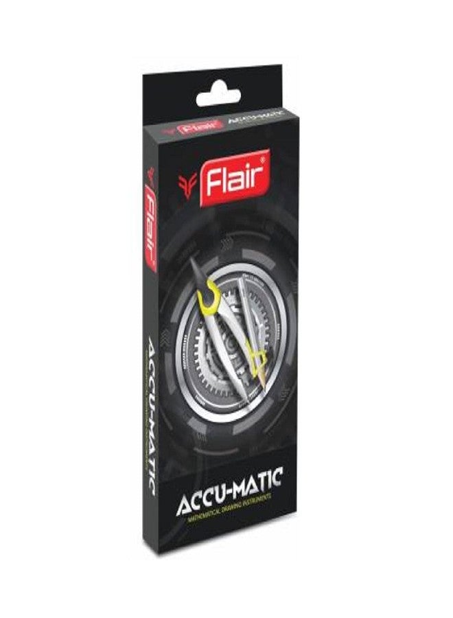 Flair ACCU-Matic Mathematical Drawing Instrument Box | Ensures Accuracy & Perfection | Geometry Box for Students | Rust-resistant instruments | Multicolor, Pack of 1 Set - Image 1