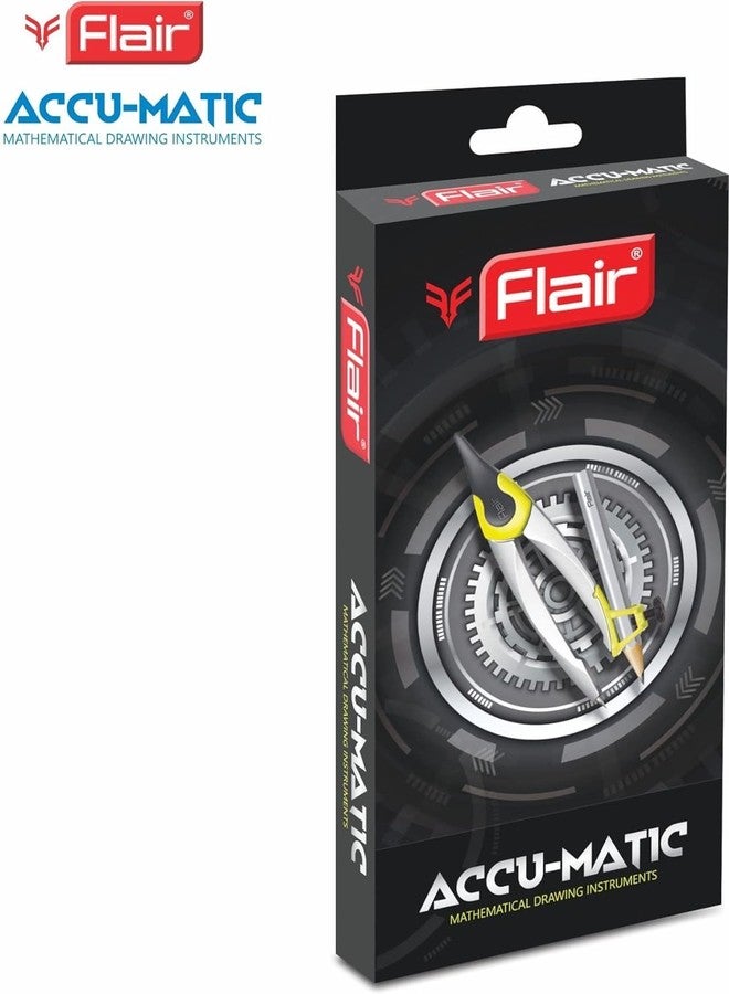 Flair ACCU-Matic Mathematical Drawing Instrument Box | Ensures Accuracy & Perfection | Geometry Box for Students | Rust-resistant instruments | Multicolor, Pack of 1 Set - Image 3