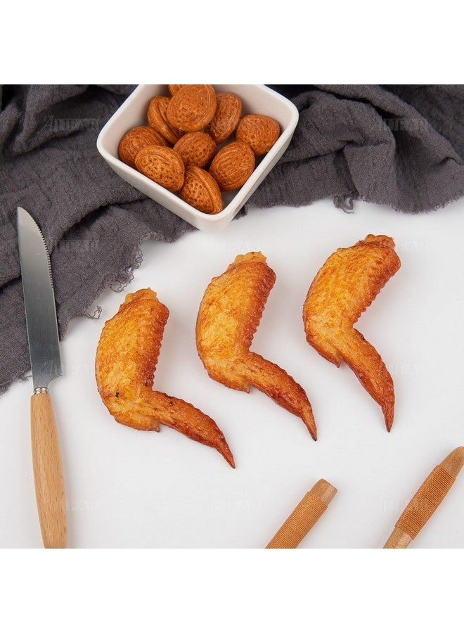 أوير AUEAR، عبوة من 6 قطع من أجنحة الدجاج المقلدة، نموذج طعام مزيف للمطبخ والديكور المنزلي - Image 4