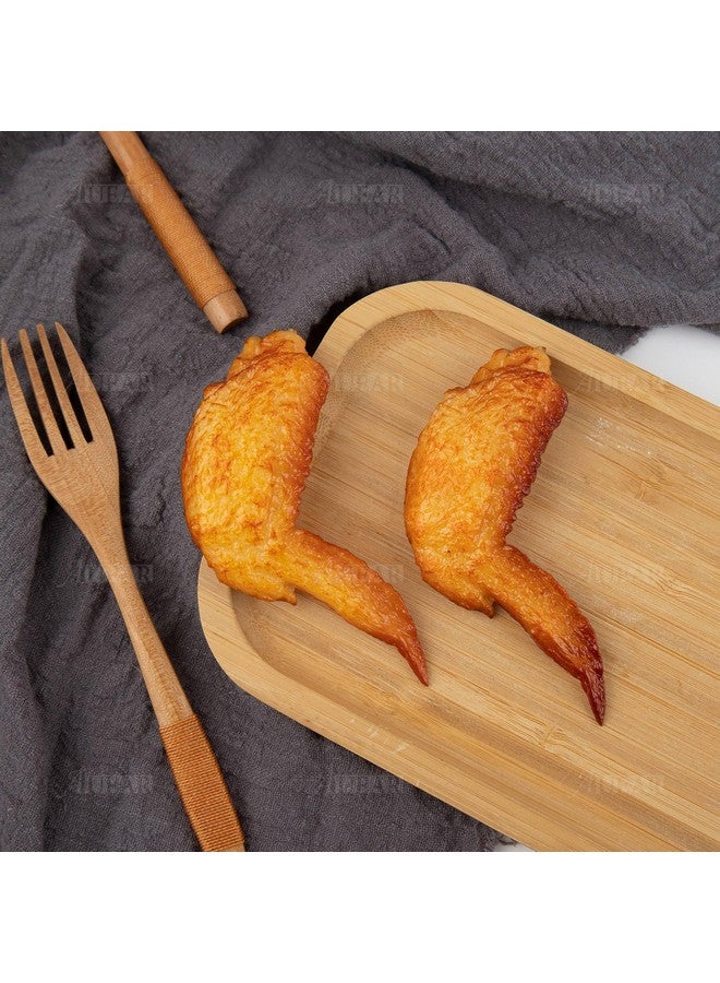 أوير AUEAR، عبوة من 6 قطع من أجنحة الدجاج المقلدة، نموذج طعام مزيف للمطبخ والديكور المنزلي - Image 3