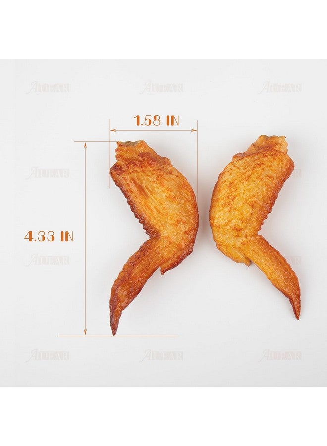 أوير AUEAR، عبوة من 6 قطع من أجنحة الدجاج المقلدة، نموذج طعام مزيف للمطبخ والديكور المنزلي - Image 2
