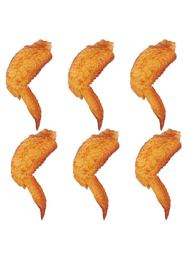 أوير AUEAR، عبوة من 6 قطع من أجنحة الدجاج المقلدة، نموذج طعام مزيف للمطبخ والديكور المنزلي - Image 1