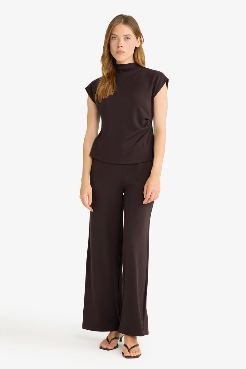 DeFacto Brown Woman Wide Leg Trousers Casual - Image 2