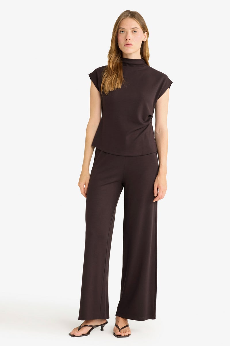 DeFacto Brown Woman Wide Leg Trousers Casual - Image 1