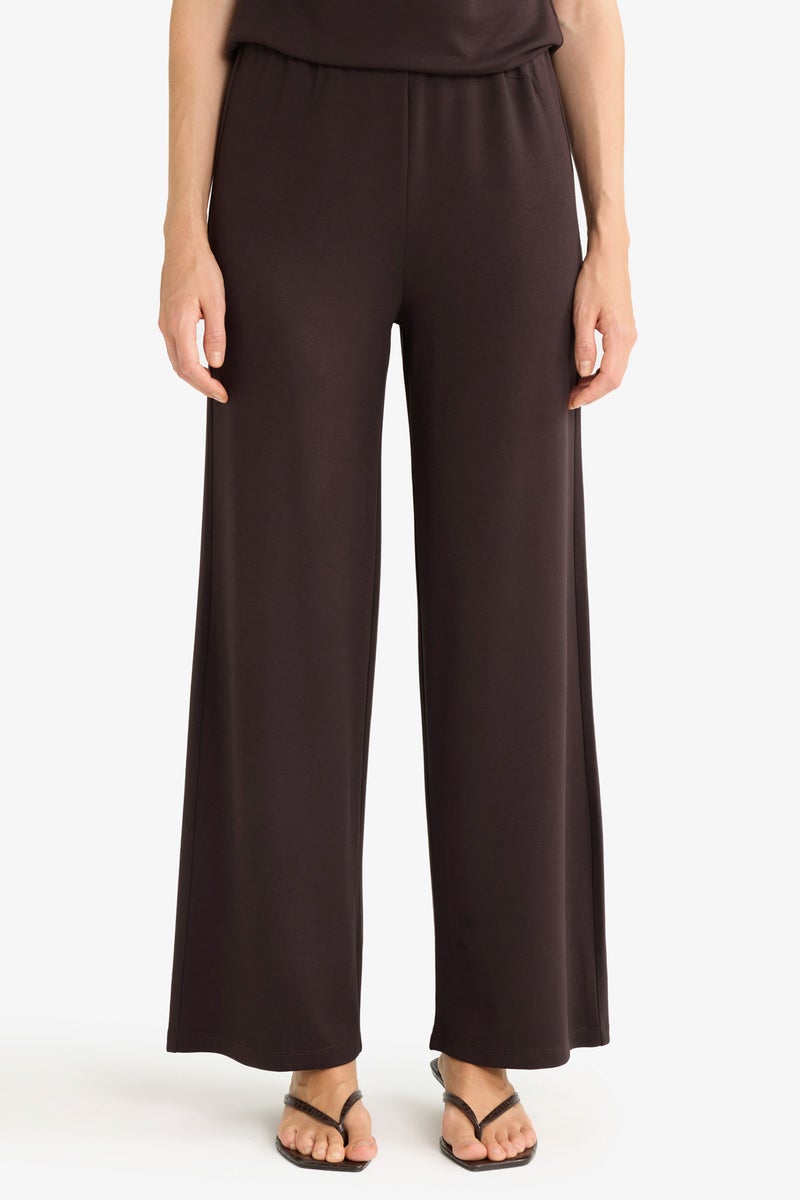 DeFacto Brown Woman Wide Leg Trousers Casual - Image 5