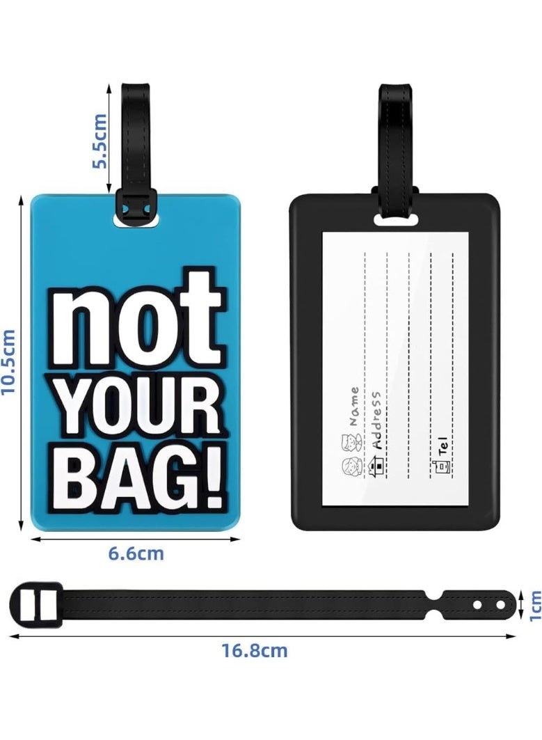 Flushrenic 6 Piece Luggage Tags,Luggage Tag With Name ID Card, Personalized Identifier Labels, Flexible PVC Tags, Suitcase Identify Labels,for travel accessories and Travel Bags, Plane Travel Essentials - Image 2