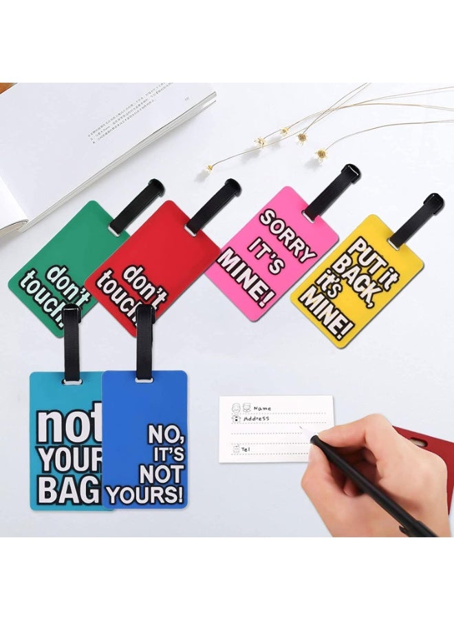 Flushrenic 6 Piece Luggage Tags,Luggage Tag With Name ID Card, Personalized Identifier Labels, Flexible PVC Tags, Suitcase Identify Labels,for travel accessories and Travel Bags, Plane Travel Essentials - Image 4