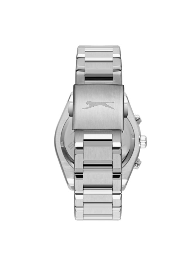 سلازنجر ساعة رجالية متعددة الوظائف بسوار معدني فضي - Image 2