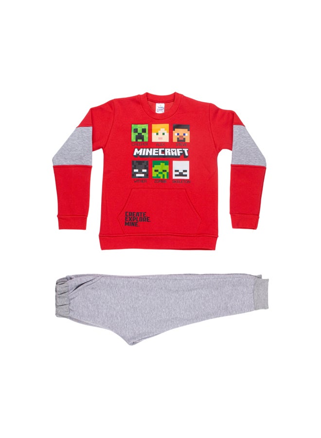 Papillon Boy Melton Printed Winter Pajama Set