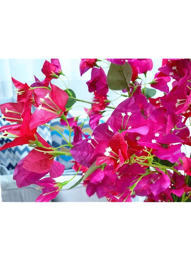 erorex Artificial Flowers Silk Bougainvillea Branches Faux Artificial Bougainvillea Floral Stems Long Plant Branches 45 Inch For Wedding Centerpieces Table Runner Home Decoration Fushia Mixed Pack Of 4Pcs - Image 5