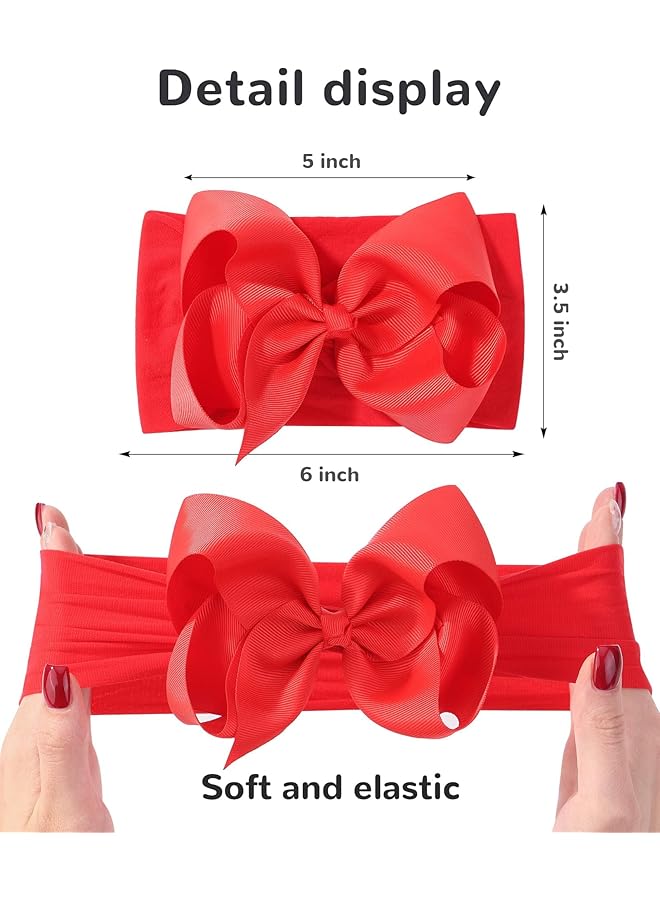 erorex 20Pcs Baby Girls Bows Headbands Nylon Hairbands Ribbon Bow Elastic Hair Accessories For Newborns - Image 2