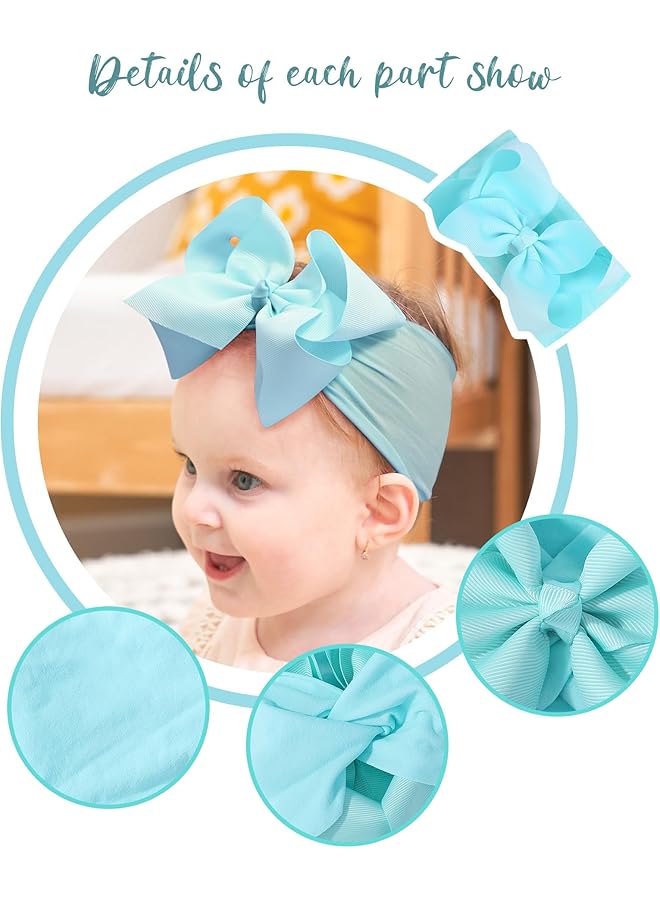 erorex 20Pcs Baby Girls Bows Headbands Nylon Hairbands Ribbon Bow Elastic Hair Accessories For Newborns - Image 3