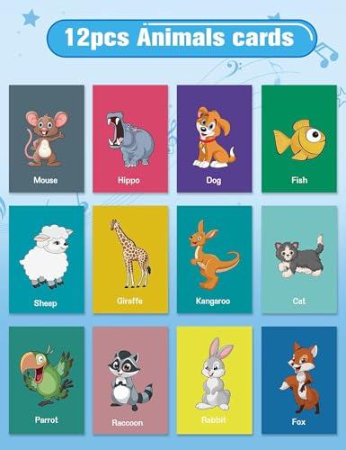 EduCuties Baby Musical Learning Toys Floor Piano Playmat for Toddlers with Animal Flash Cards Music Sound for Early Education Touch Keyboard Blanket Birthday for Baby Boys Girls - Image 5