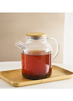 Sweet Home Sweet Home Transparent Glass Teapot Kettle With Bamboo Lid Borosilicate Glass Teapot Heat Resistance, Lightweight Teapot & Crack-resistant Tea Pot  - Image 1