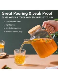 Sweet Home Sweet Home Transparent Glass Teapot Kettle With Bamboo Lid Borosilicate Glass Teapot Heat Resistance, Lightweight Teapot & Crack-resistant Tea Pot  - Image 5