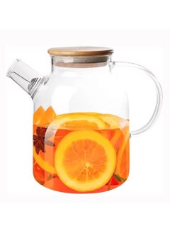 Sweet Home Sweet Home Transparent Glass Teapot Kettle With Bamboo Lid Borosilicate Glass Teapot Heat Resistance, Lightweight Teapot & Crack-resistant Tea Pot  - Image 3