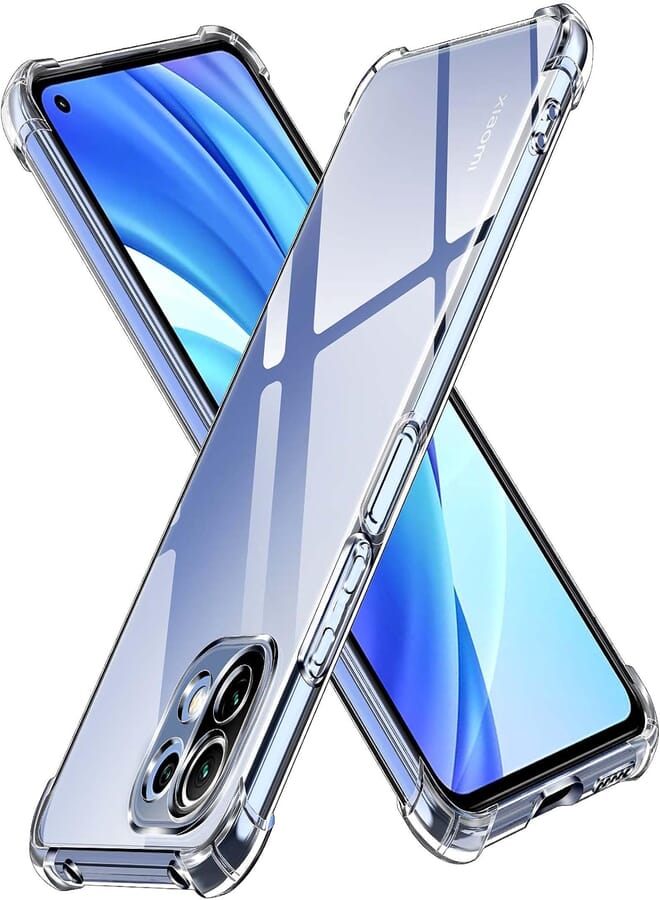 iVoler Cover for Xiaomi Mi 11 Lite 4G / 5G / NE, Transparent Shock Absorption Case with Soft TPU Bumper, Thin Soft Silicone TPU Protective Case