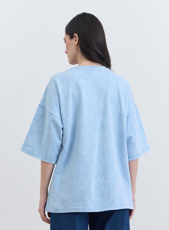 ستايلي تيشيرت واسع بطبعة عبارة - Image 5