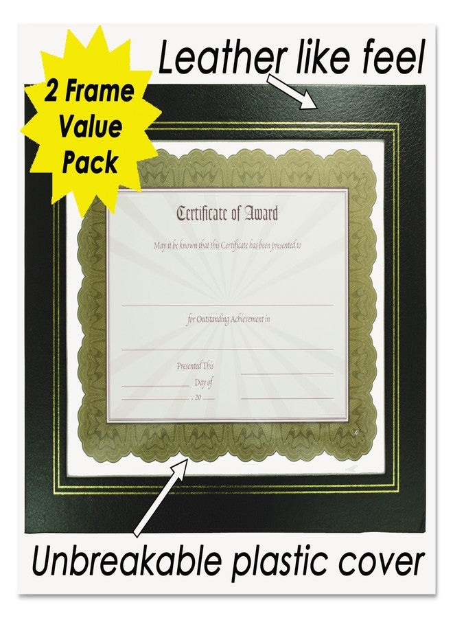 NuDell 21202 Leatherette Document Frame, 8-1/2 x 11, Black, Pack of Two - Image 2