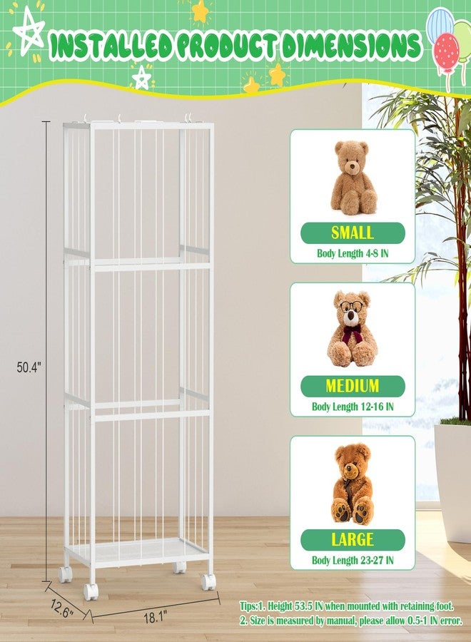 OUTWOLF Stuffed Animal Storage, Large Stuffed Animal Zoo Holder, Sturdy Metal Plushies Toy Storage Organizer for Nursery Playroom Kids Room, White - Image 4
