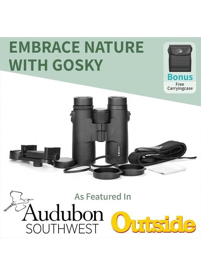 GOSKY - 10x42 Roof Prism Binoculars for Adults, HD Professional Binoculars for Bird Watching Travel Stargazing Hunting Concerts Sports-BAK4 Prism FMC Lens-with Phone Mount Strap Carrying Bag - Image 1