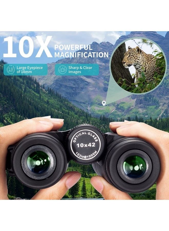 GOSKY - 10x42 Roof Prism Binoculars for Adults, HD Professional Binoculars for Bird Watching Travel Stargazing Hunting Concerts Sports-BAK4 Prism FMC Lens-with Phone Mount Strap Carrying Bag - Image 1