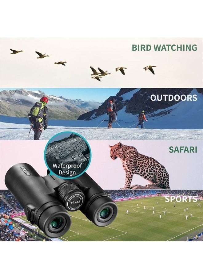 GOSKY - 10x42 Roof Prism Binoculars for Adults, HD Professional Binoculars for Bird Watching Travel Stargazing Hunting Concerts Sports-BAK4 Prism FMC Lens-with Phone Mount Strap Carrying Bag - Image 1